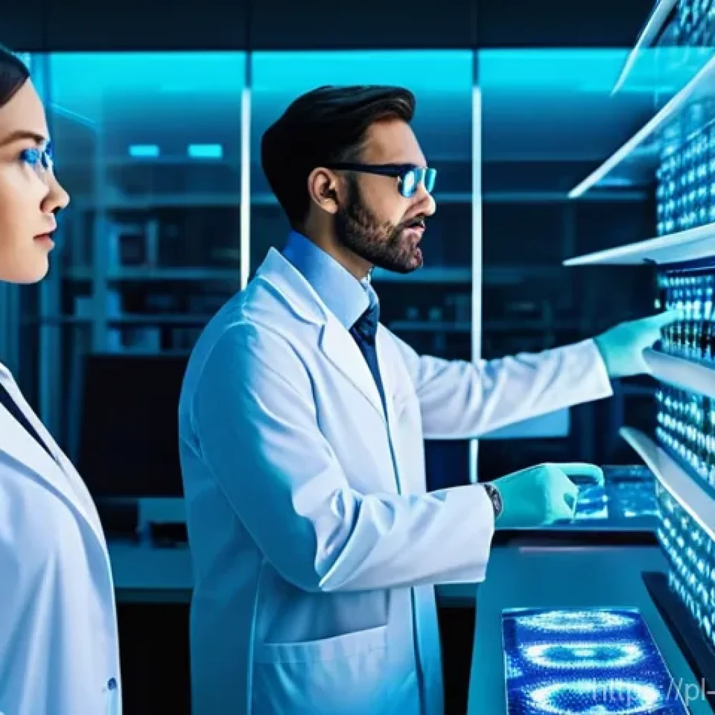 장수와 관련된 실험적 디자인의 변화 - **Prompt 1: Futuristic Genetics and AI Research**
"A diverse team of professional scientists, bo...