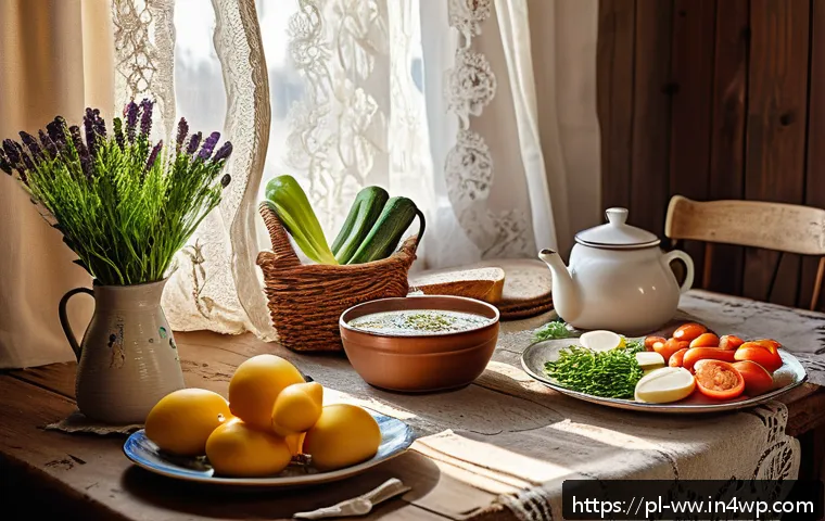 장수와 관련된 건강한 라이프스타일 - A cozy Polish family breakfast scene in a traditional home kitchen, featuring a wooden table set wit...